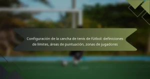 Configuración de la cancha de tenis de fútbol: definiciones de límites, áreas de puntuación, zonas de jugadores